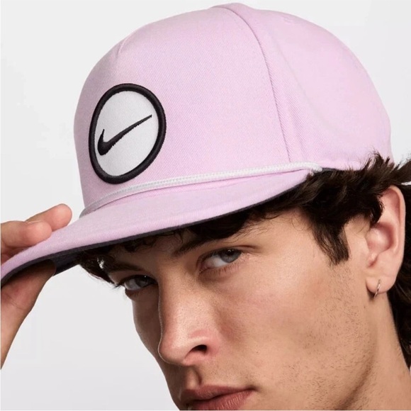 Nike Other - Nike Pro Structured Cap Hat Adult S/M L/XL Pink Snapback Adjustable Dri Fit Golf